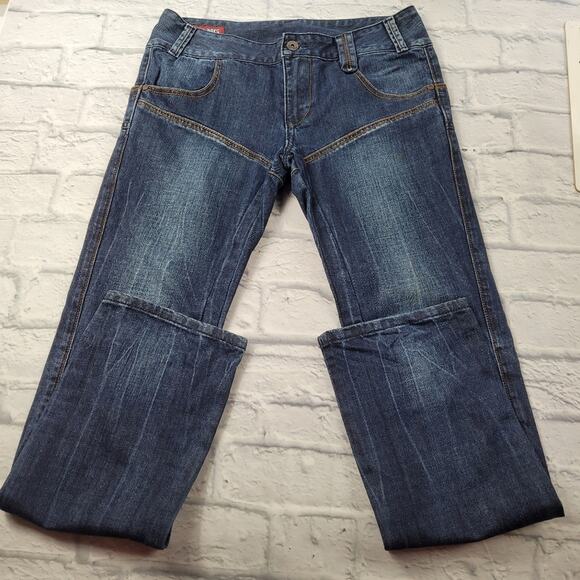 Wild Wolf Yelang Chinese Dark Wash Midrise Straight Leg Jeans size 27 - Picture 3 of 13